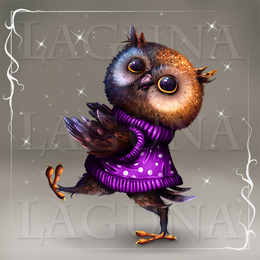 Owl with Halloween Pumpkin