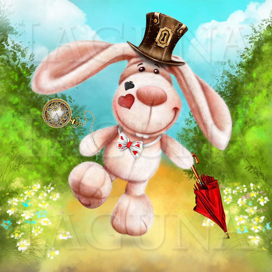 Steampunk Alice with Rabbit
