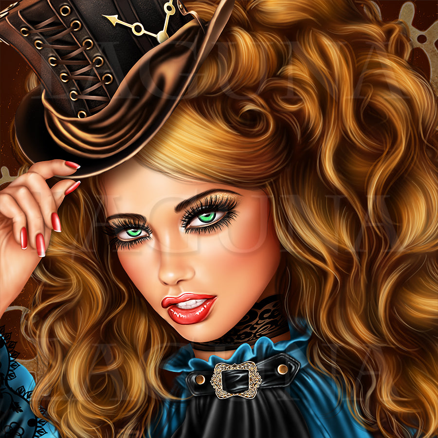 Steampunk Alice with Rabbit