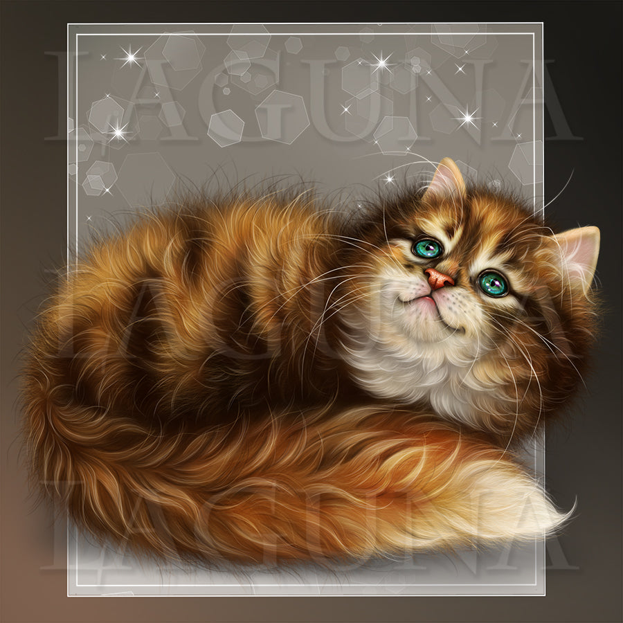 Steampunk Easter Leprechaun Girl Sitting on Cat
