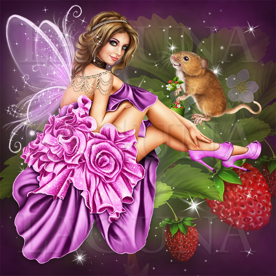 Strawberry Fairy with a Mouse