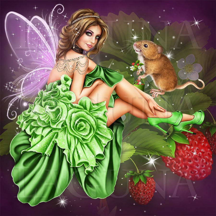 Strawberry Fairy with a Mouse