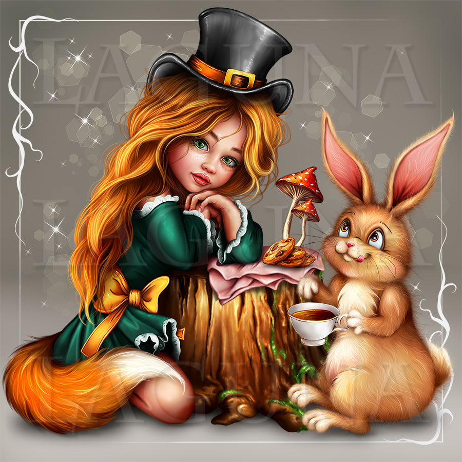 Tea Party for Girl and Bunny