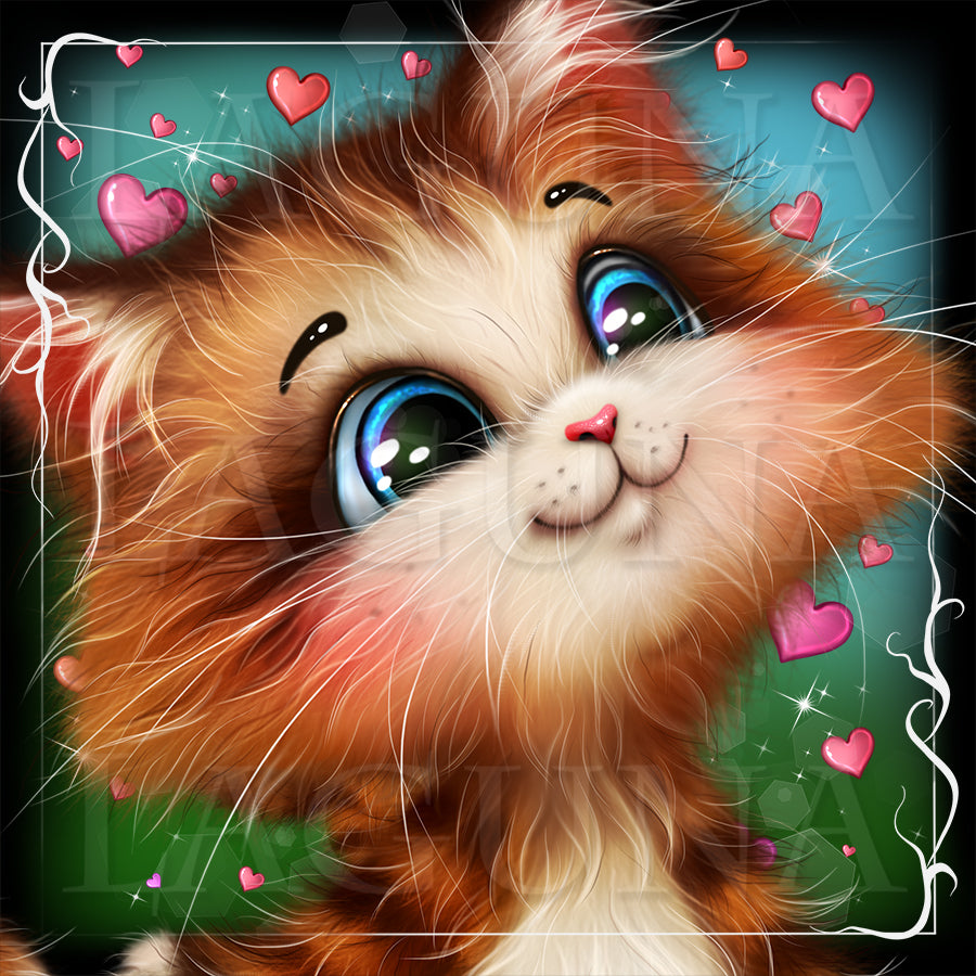 Valentine Kitty in Hearts
