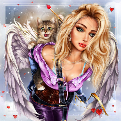 Angel Girl and Kitty