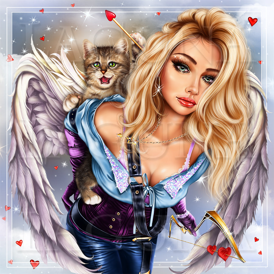 Angel Girl and Kitty