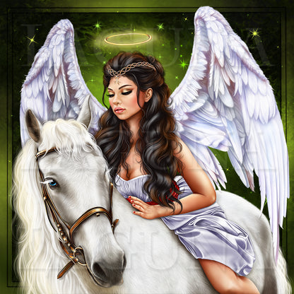 Angel Girl Riding a Horse