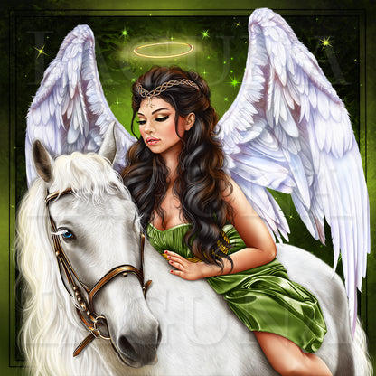 Angel Girl Riding a Horse