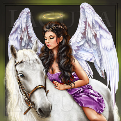 Angel Girl Riding a Horse