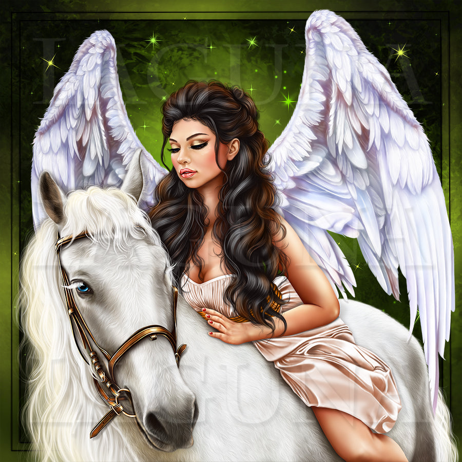 Angel Girl Riding a Horse