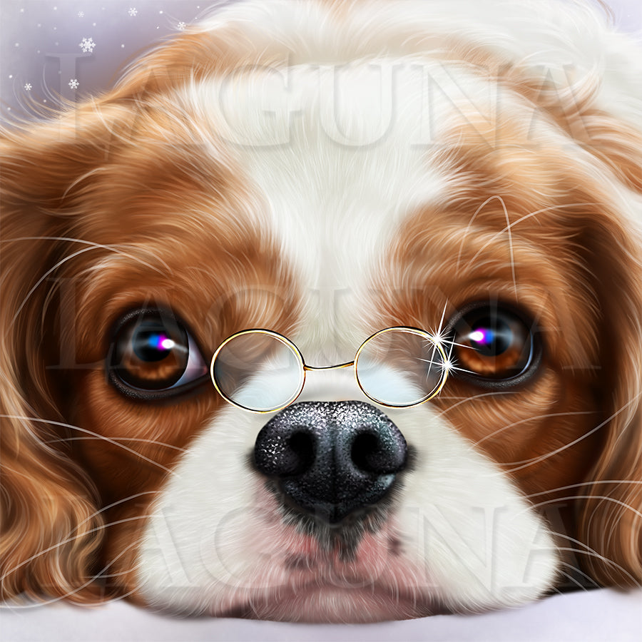 Angel Girl with Cavalier King Charles Spaniel