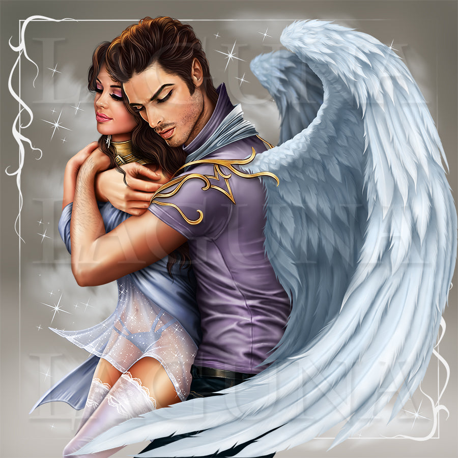 Angel Hugging a Girl