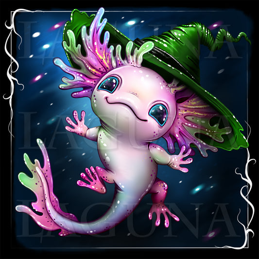 Axolotl in Halloween Hat