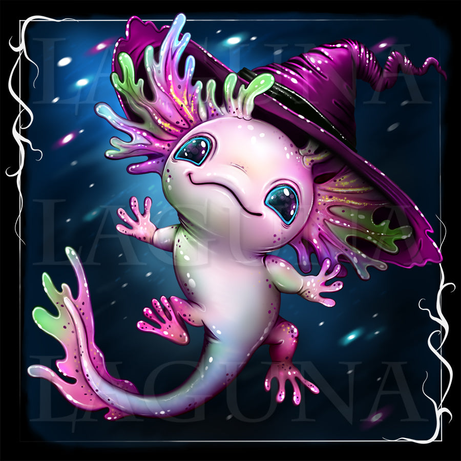 Axolotl in Halloween Hat