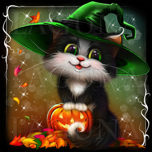 Black and White Halloween Kitten