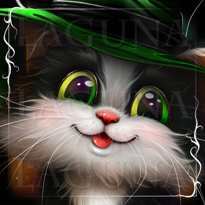 Black and White Halloween Kitten