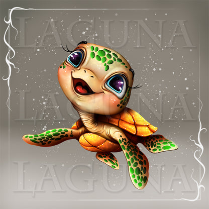 Christmas Baby Turtle with Gifts