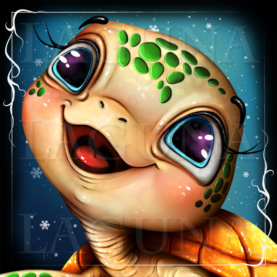 Christmas Baby Turtle with Gifts