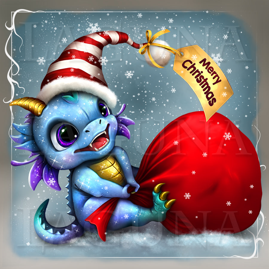 Christmas Dragon and Bag with Gifts