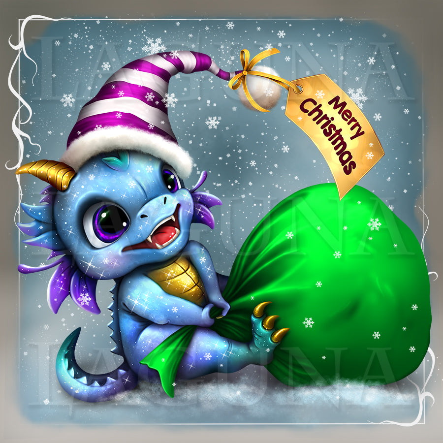 Christmas Dragon and Bag with Gifts