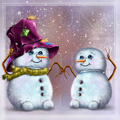 Christmas Elf and Snowman