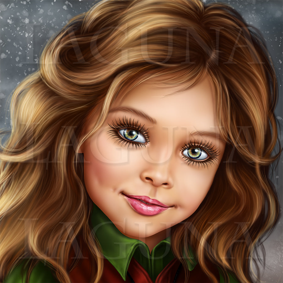 Christmas Elf Girl with Boston Terrier Puppy