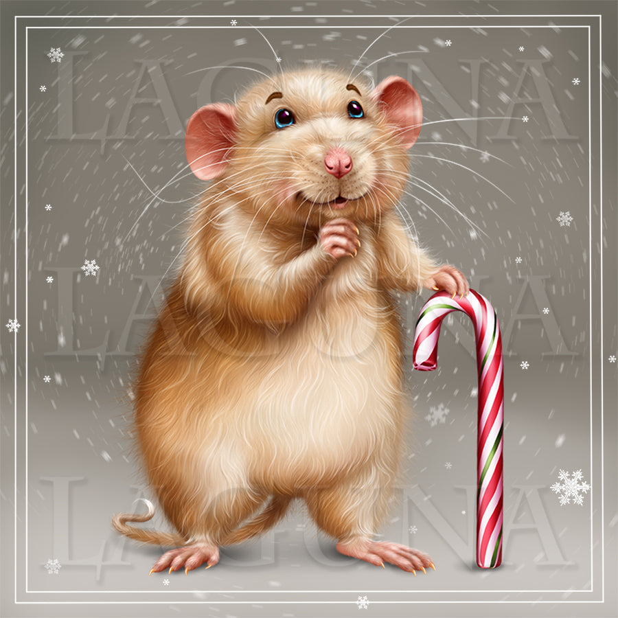 Christmas Mouse with a Clock