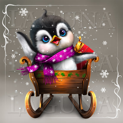 Christmas Penguin Sledging