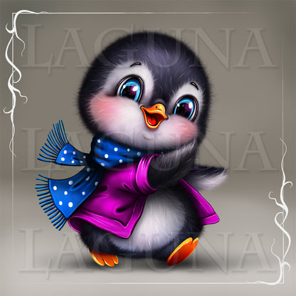 Christmas Penguin with Gift Box