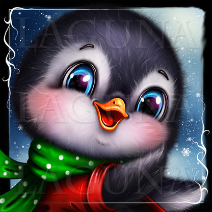 Christmas Penguin with Gift Box