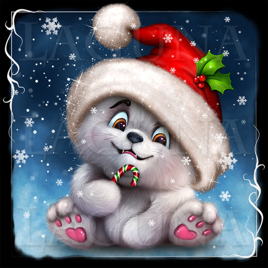 Christmas Polar Bear with Candy