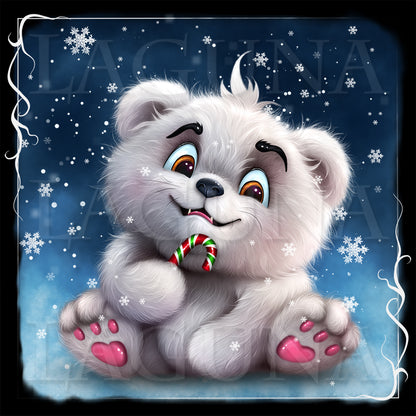 Christmas Polar Bear with Candy