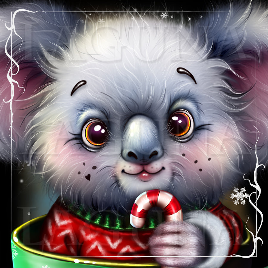 Christmas Teacup Koala with Candy