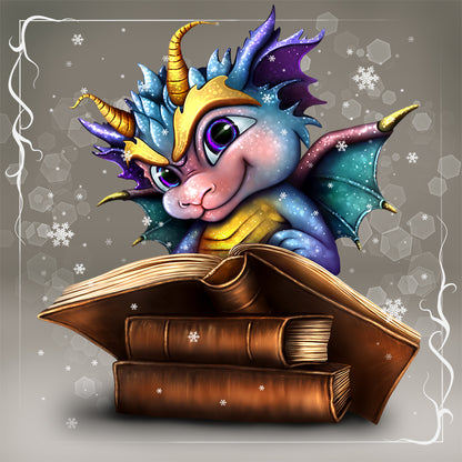 Dragon Writing a Book