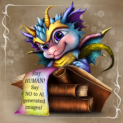 Dragon Writing a Book