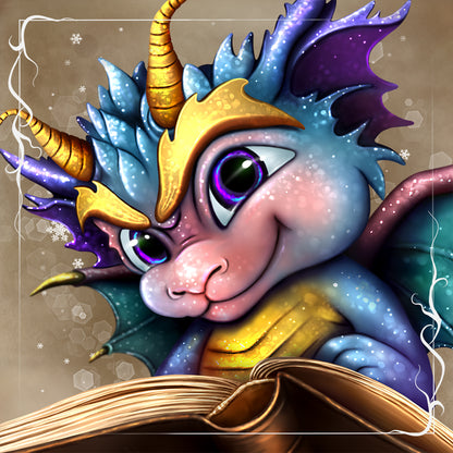 Dragon Writing a Book