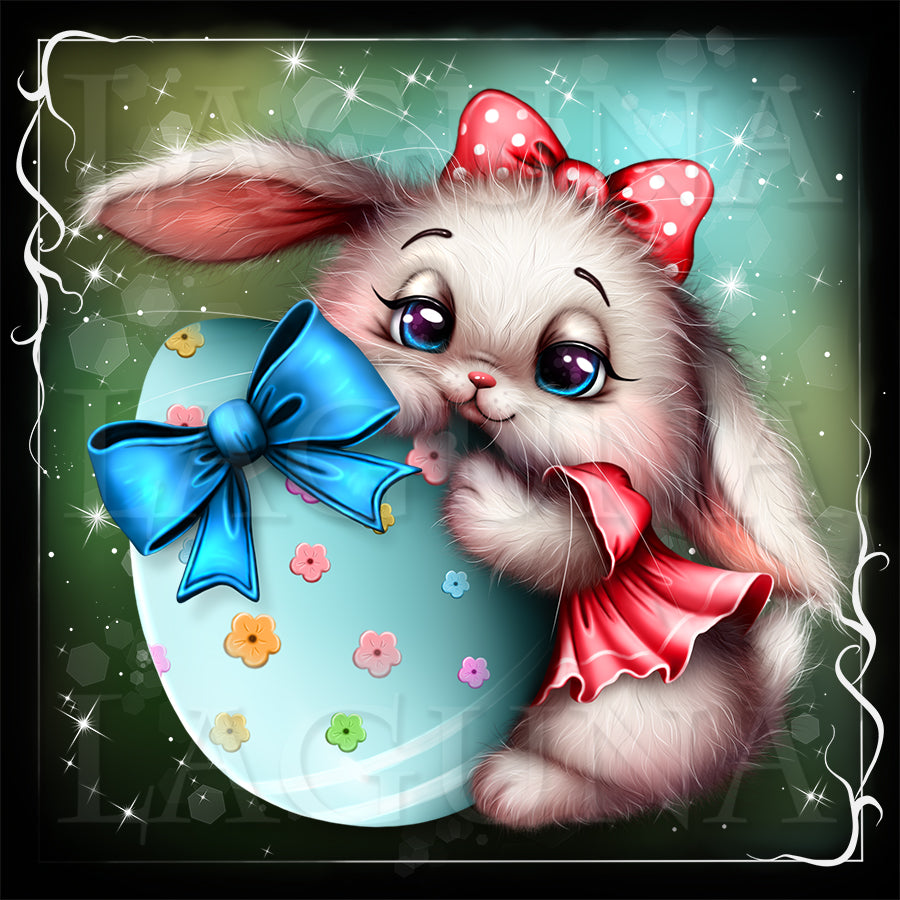 Easter Bunny Hugging an Egg