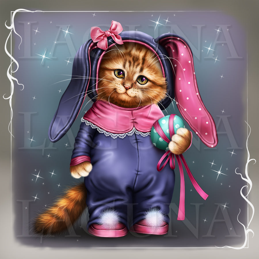 Easter Kitty in Pyjamas