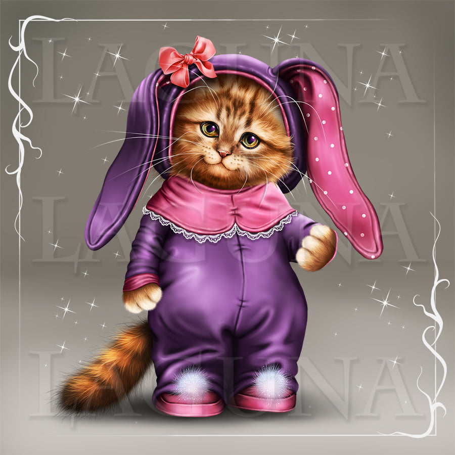 Easter Kitty in Pyjamas