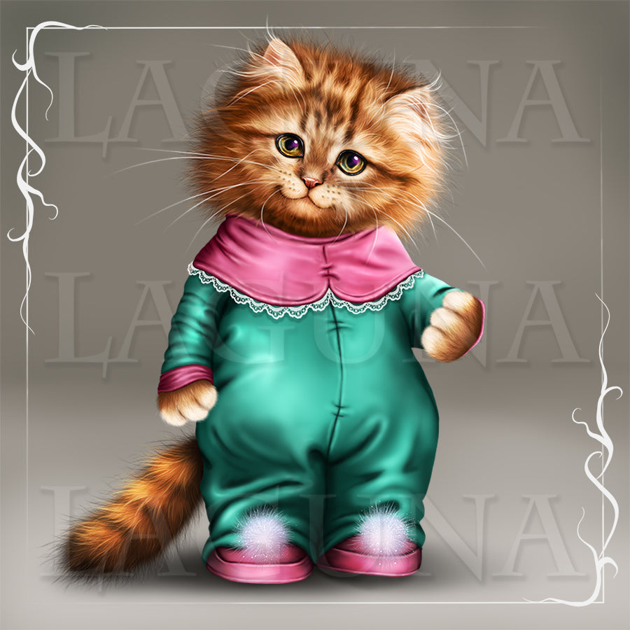 Easter Kitty in Pyjamas