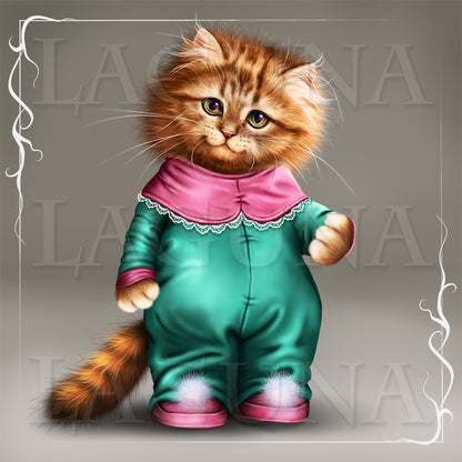 Easter Kitty in Pyjamas