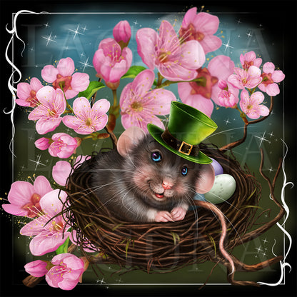 Easter (Leprechaun) Mouse in the Nest