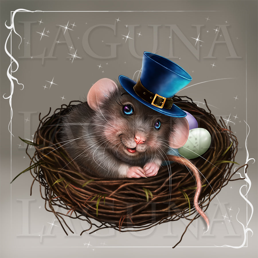 Easter (Leprechaun) Mouse in the Nest