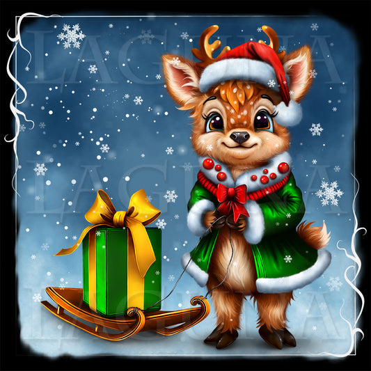 Fawn and Gift Box