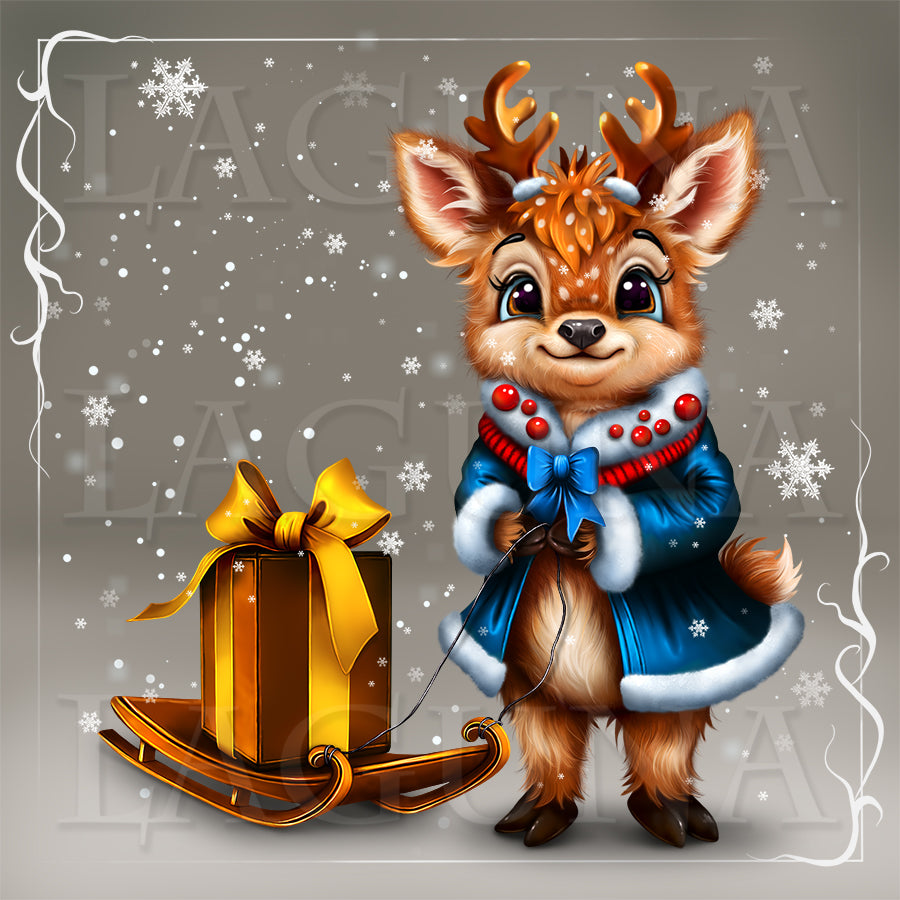 Fawn and Gift Box