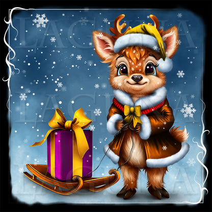 Fawn and Gift Box