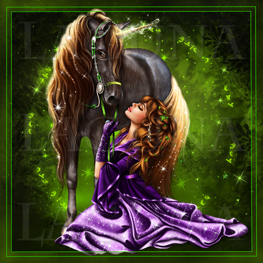 Girl and Dark Unicorn