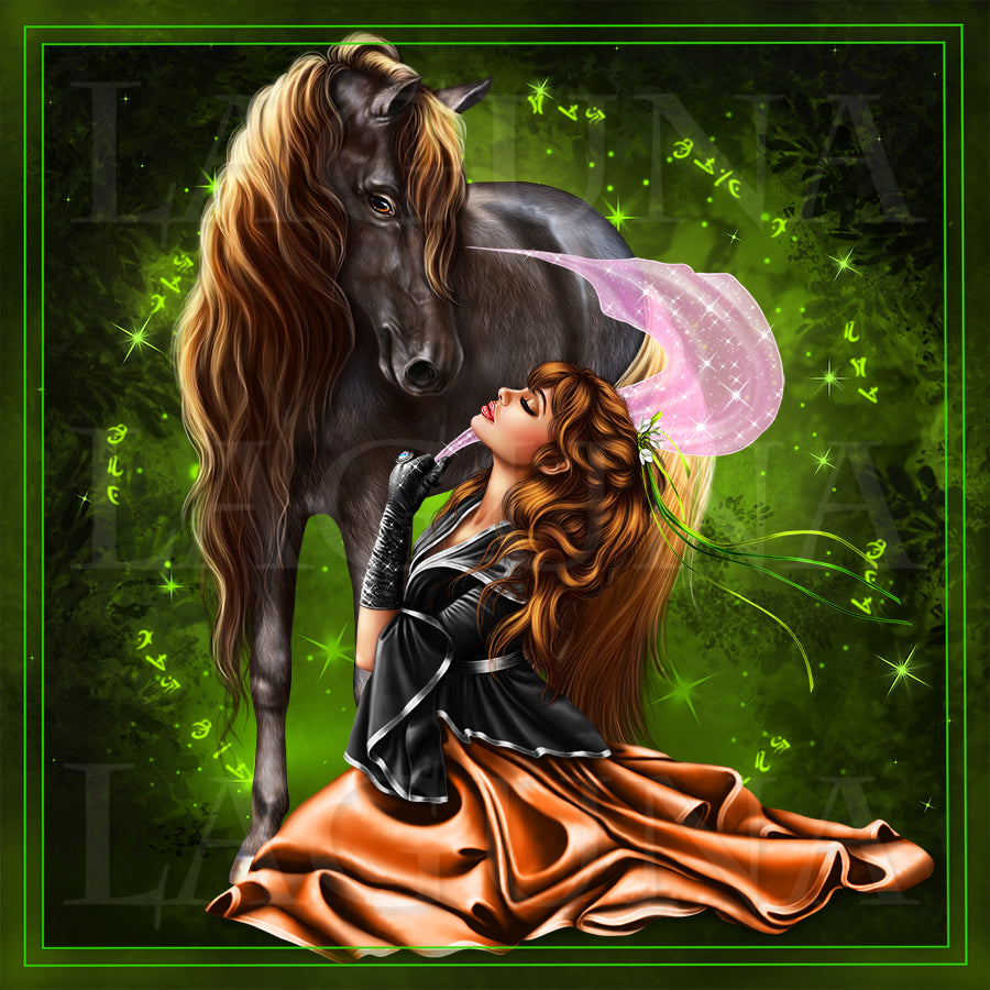 Girl and Dark Unicorn