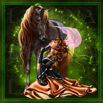 Girl and Dark Unicorn