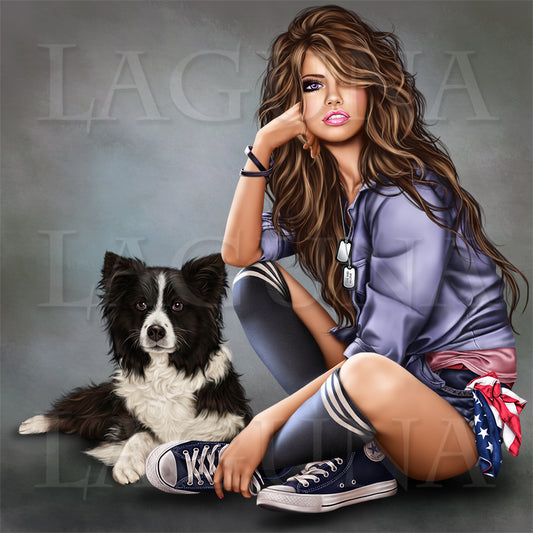 Girl with Border Collie